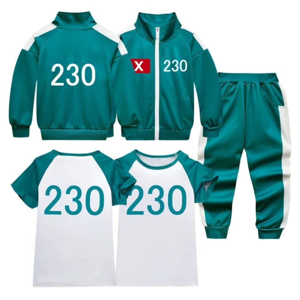 Kids' Halloween survival game Costume Three-Piece Set with Jacket Pants and T-Shirt