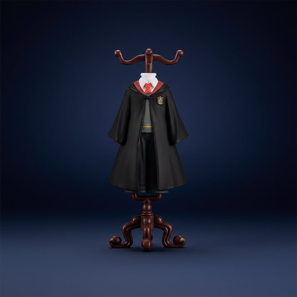 Kids' Halloween Wizard Collectible Figurine with School Uniform Robe and Display Stand