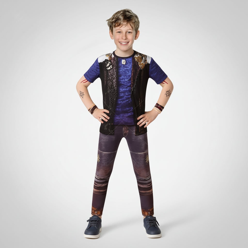 Kids' Werewolf Costume with Zip-Up Closure and Realistic Printed Details
