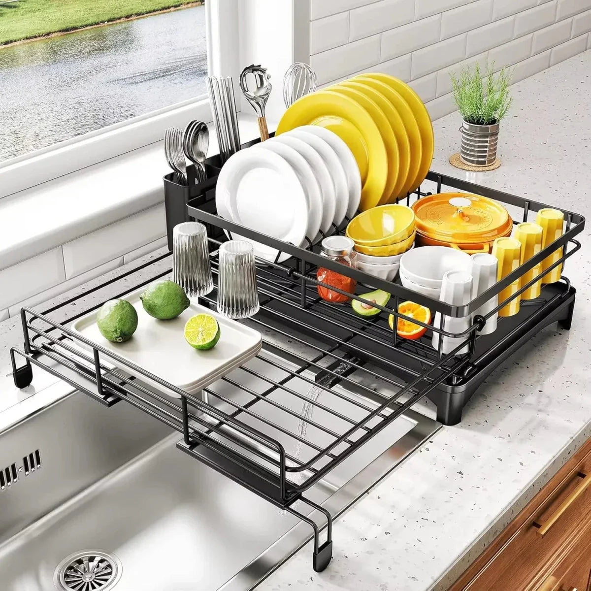 KITCHDRY – Large Dish Drainer with Drainboard