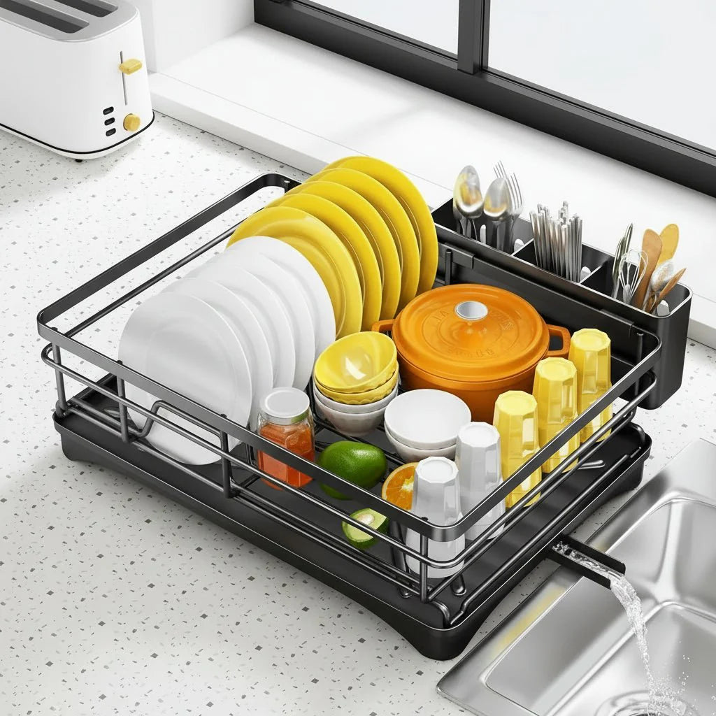 KITCHDRY – Large Dish Drainer with Drainboard