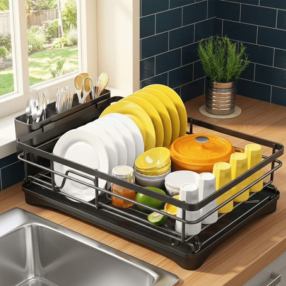 KITCHDRY – Large Dish Drainer with Drainboard