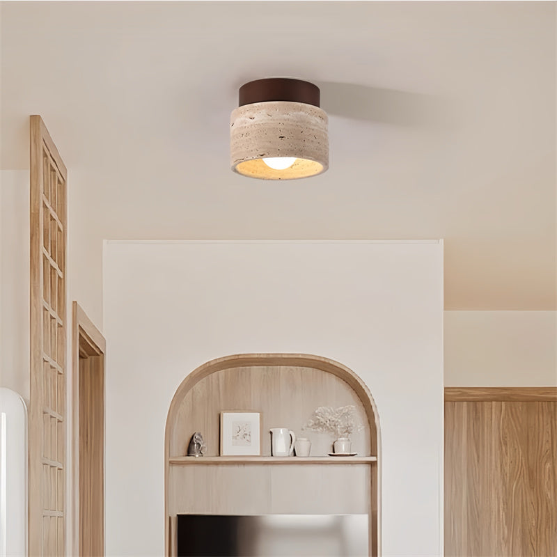 Farmhouse Solid Wood Semi Flush Mount Ceiling Light