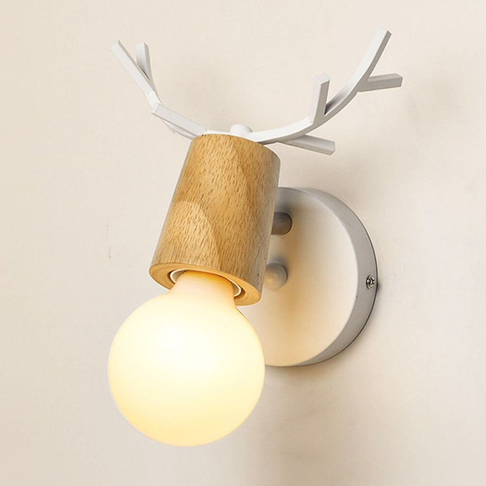 Deer antler wall bedside lamp