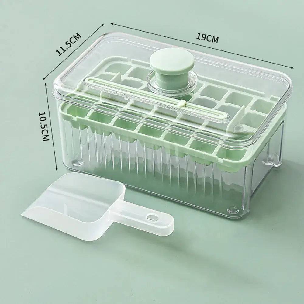 Press Type Ice Cube Tray with Storage Box Quick-Freeze Ice Maker