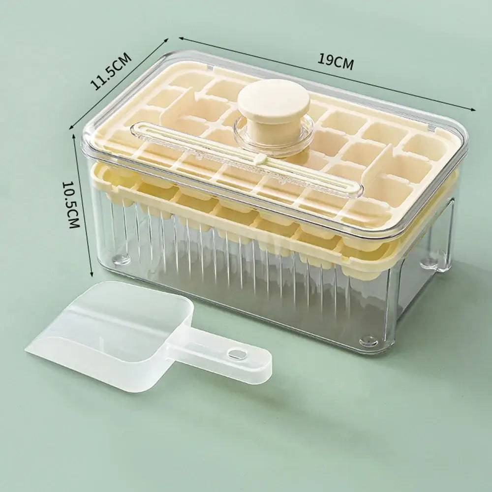 Press Type Ice Cube Tray with Storage Box Quick-Freeze Ice Maker
