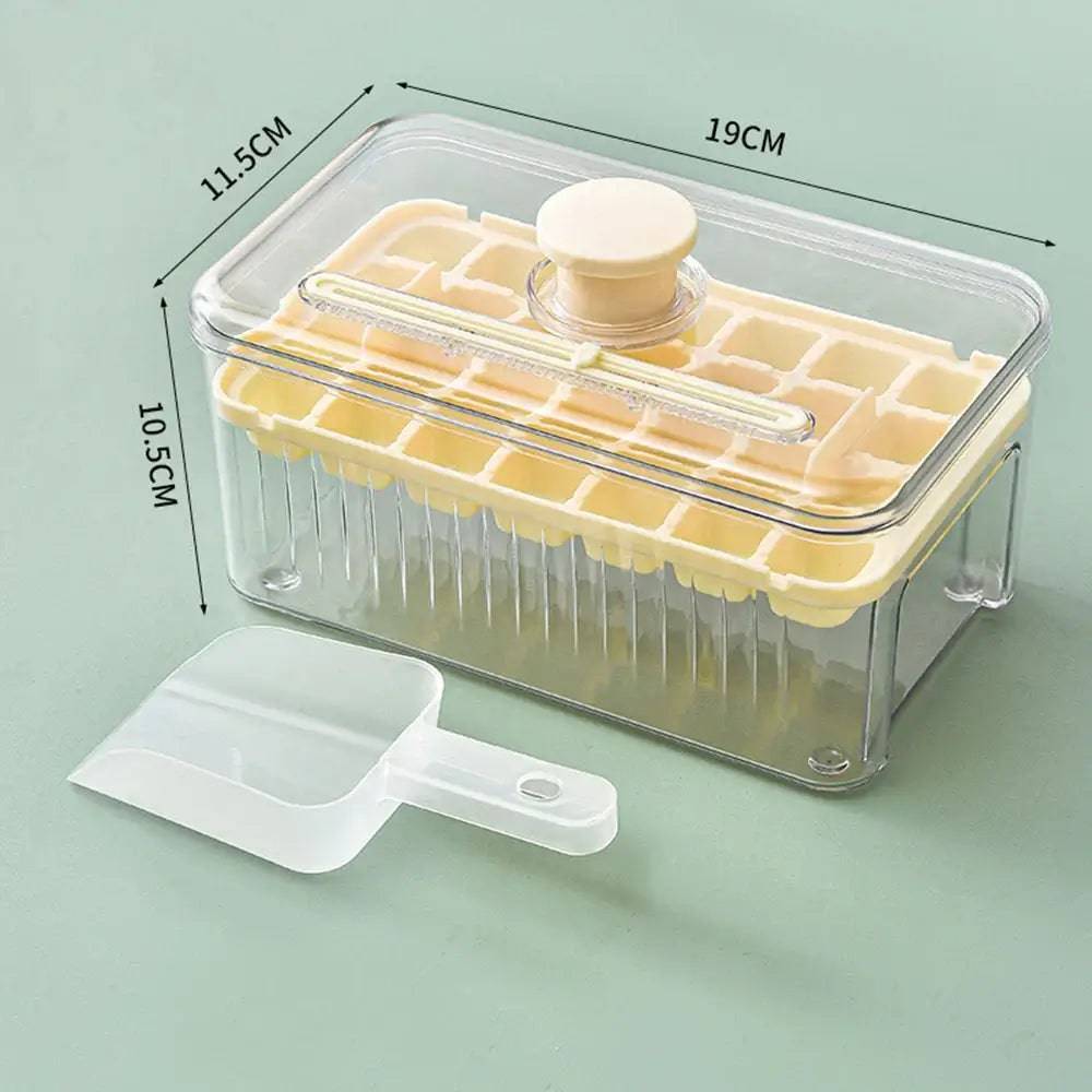 Press Type Ice Cube Tray with Storage Box Quick-Freeze Ice Maker