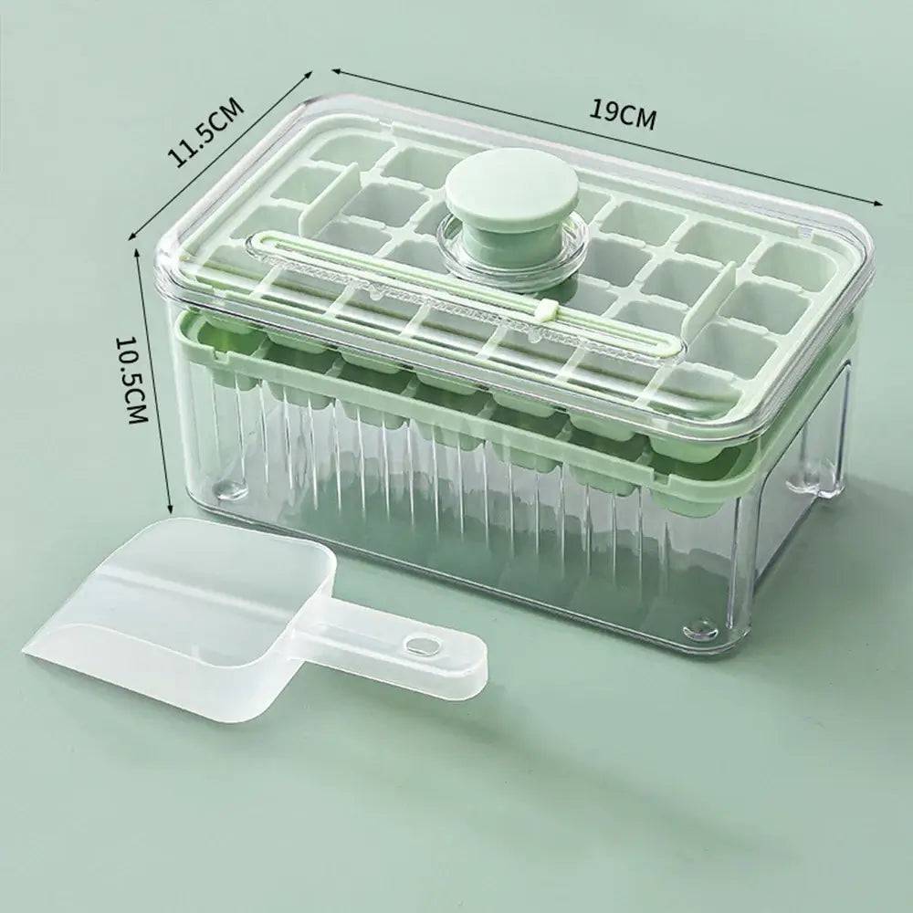 Press Type Ice Cube Tray with Storage Box Quick-Freeze Ice Maker