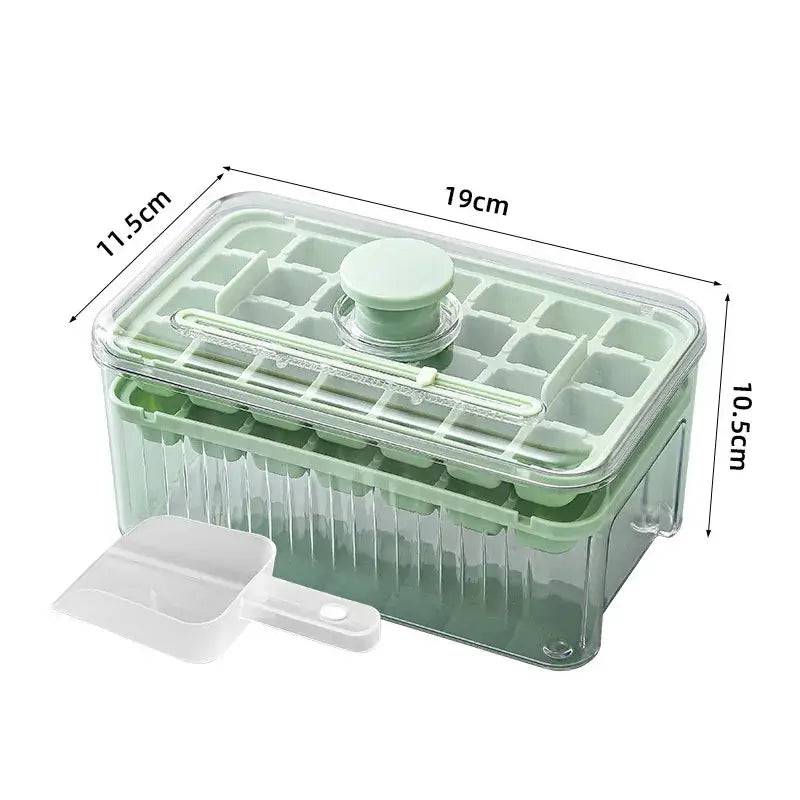 Press Type Ice Cube Tray with Storage Box Quick-Freeze Ice Maker