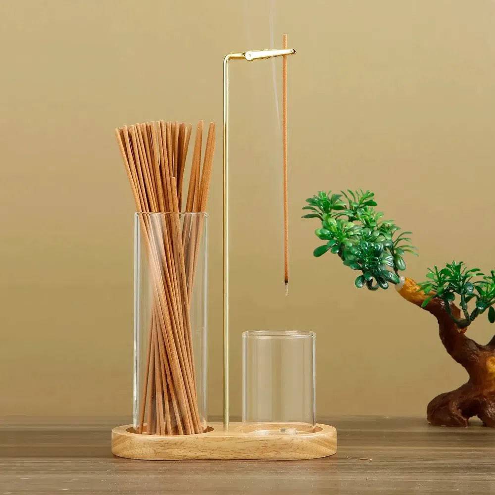 Elegant Glass Incense Holder with Ash Catcher