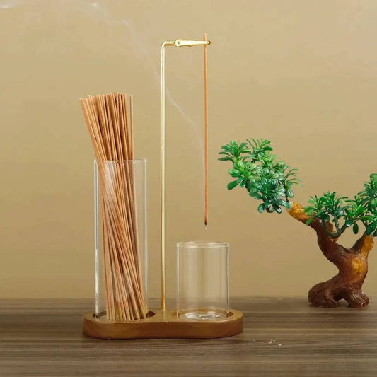 Elegant Glass Incense Holder with Ash Catcher