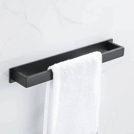 Matt Black Stainless Steel Self-Adhesive Towel Rack