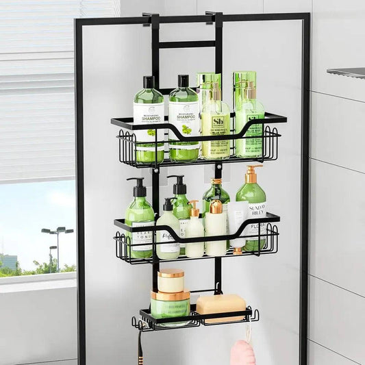 Drill-Free Bathroom Shelf Over Door Hanging Organiser