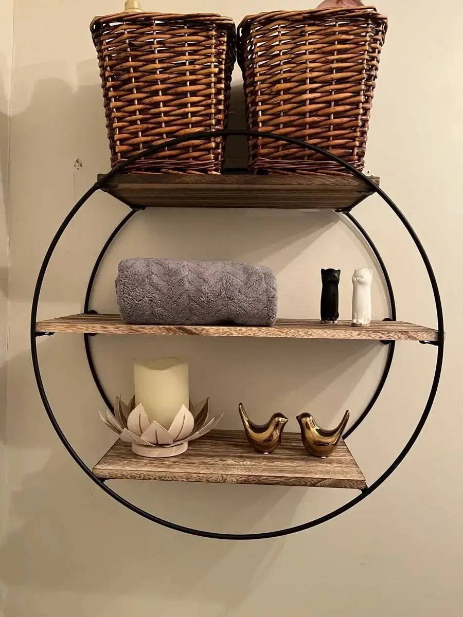 Wall Mounted 3-Tier Circle Shelf