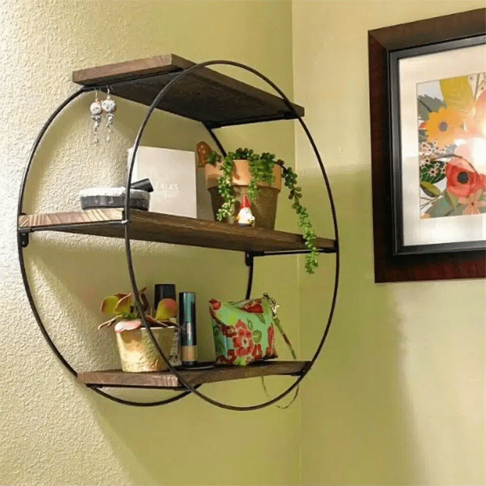 Wall Mounted 3-Tier Circle Shelf
