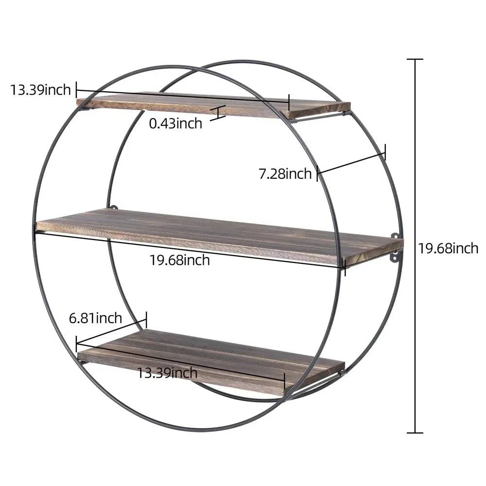 Wall Mounted 3-Tier Circle Shelf