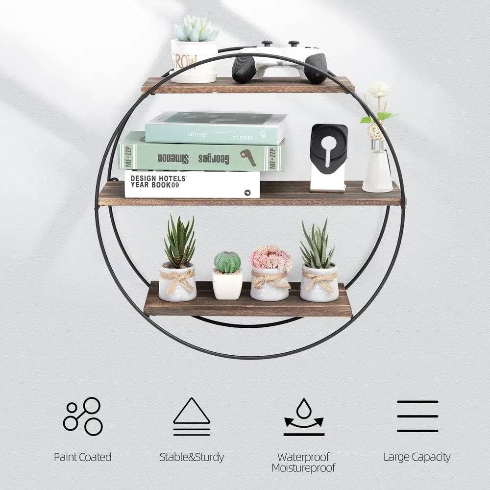 Wall Mounted 3-Tier Circle Shelf