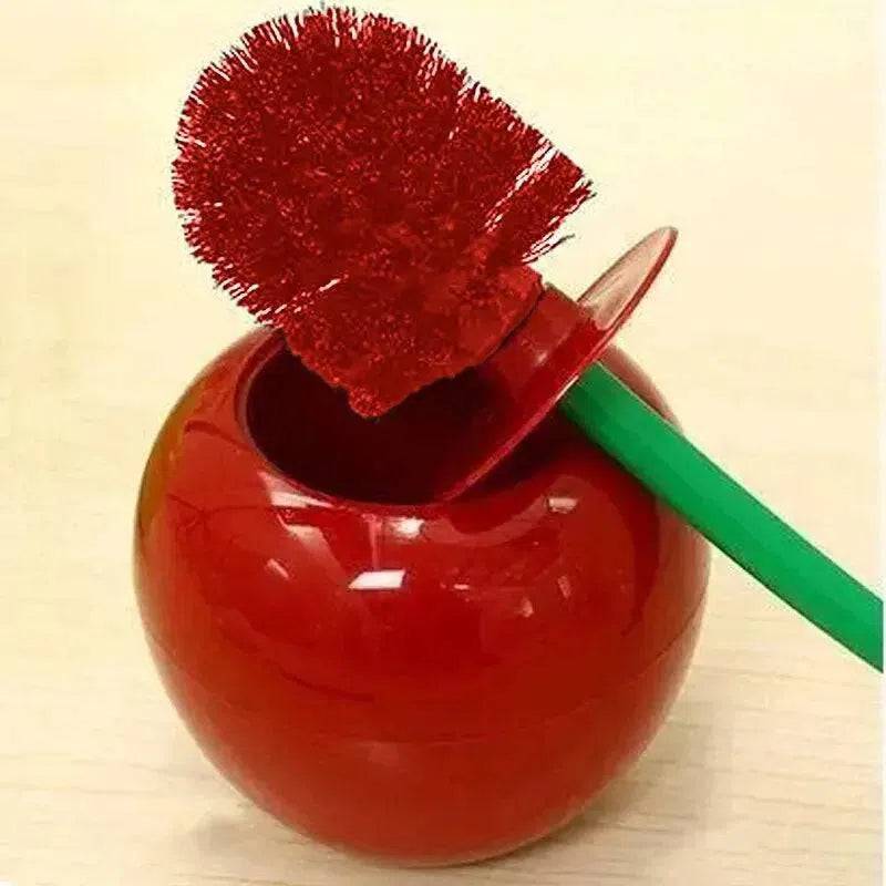 Cherry Shape Lavatory Toilet Brush Holder Set