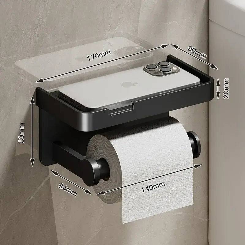 Aluminium Alloy Toilet Paper Holder with Perfume Shelf