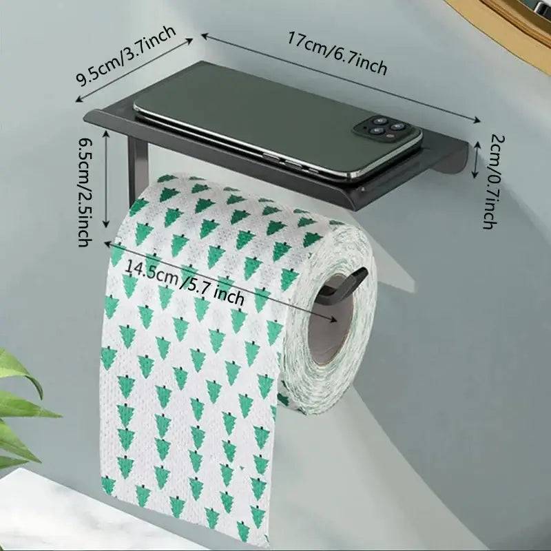 Aluminium Alloy Toilet Paper Holder with Perfume Shelf