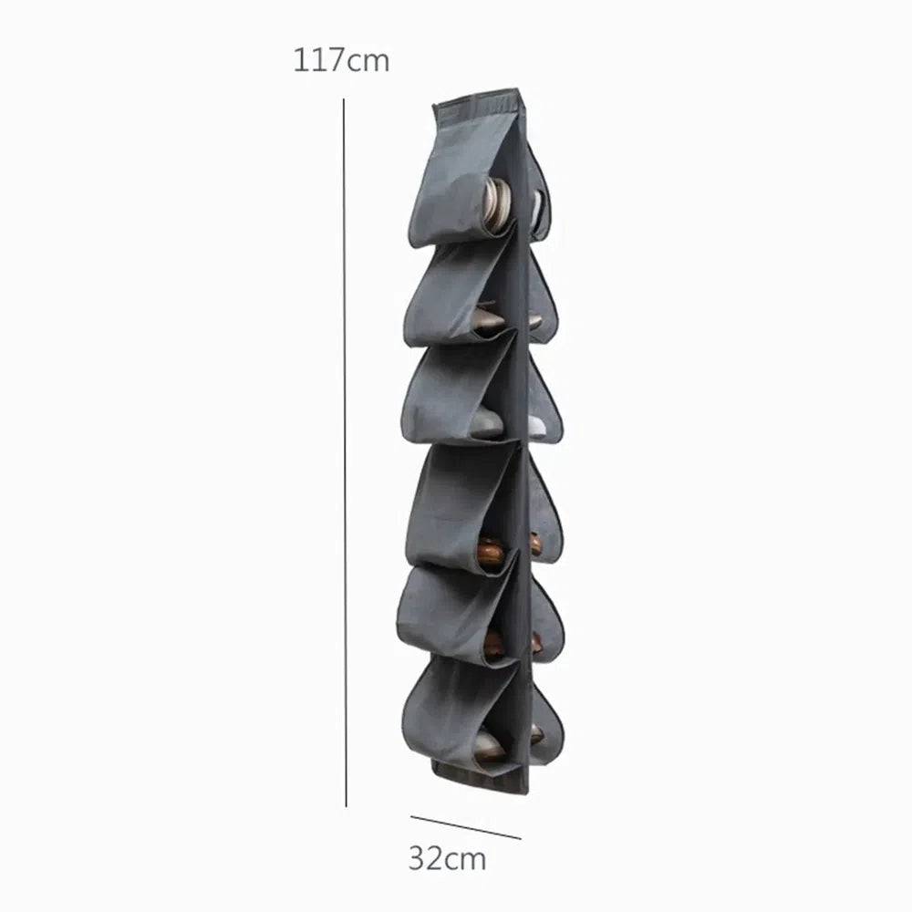 Six-Layer Foldable Hanging Storage Bag Shoe Organiser