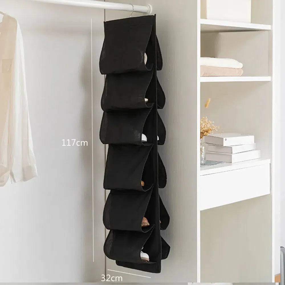 Six-Layer Foldable Hanging Storage Bag Shoe Organiser