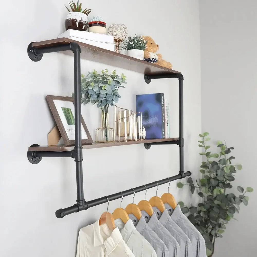 Wall-Mounted Industrial Pipe Clothing Rack – Avichic.co