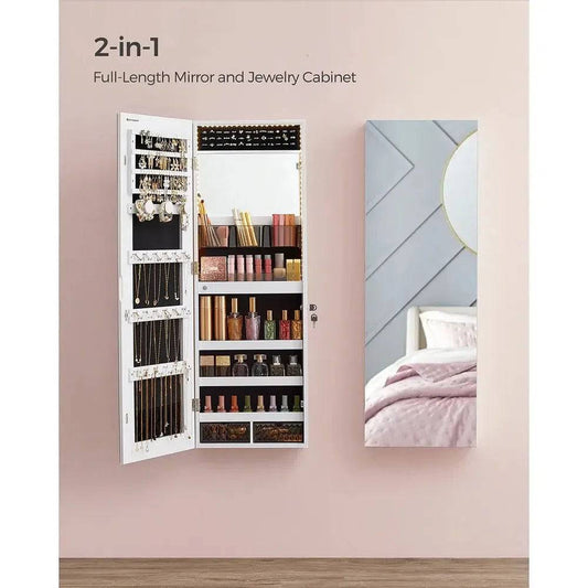 Frameless Full-Length Mirror Jewellery Cabinet