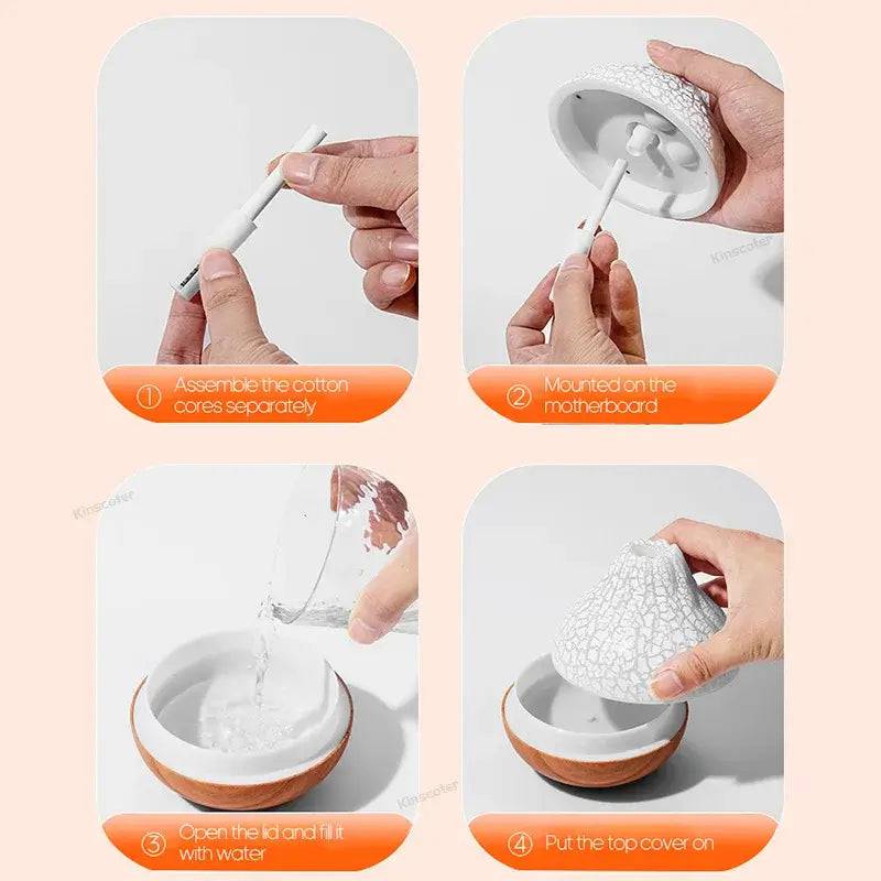 Volcano Air Humidifier with LED Nightlight