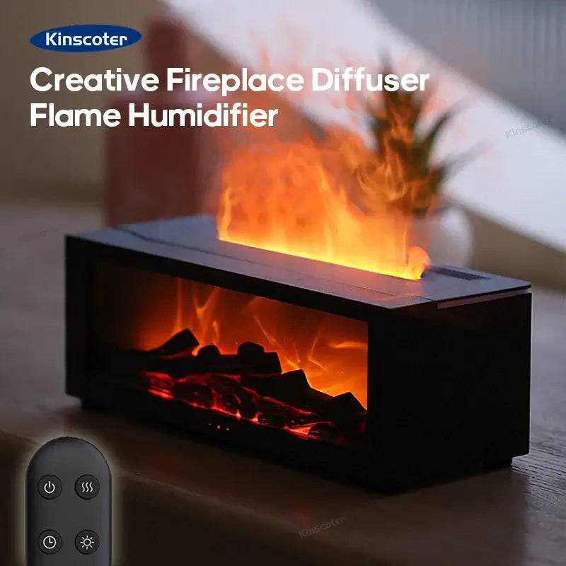Flame Fireplace Aroma Diffuser with Remote Control