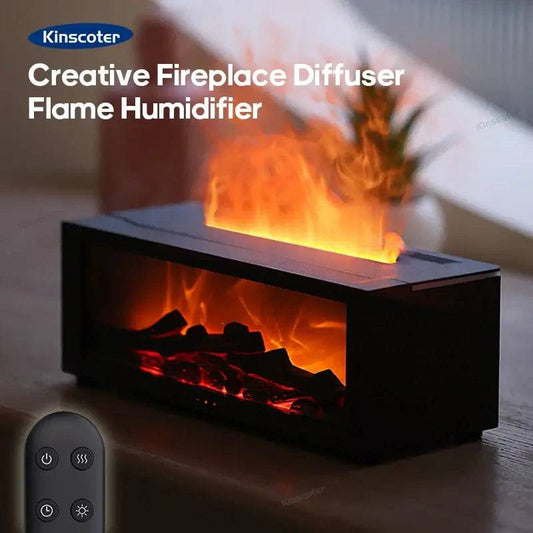 Flame Fireplace Aroma Diffuser with Remote Control