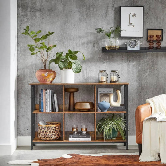 Modern Six-Compartment Wooden Bookshelf