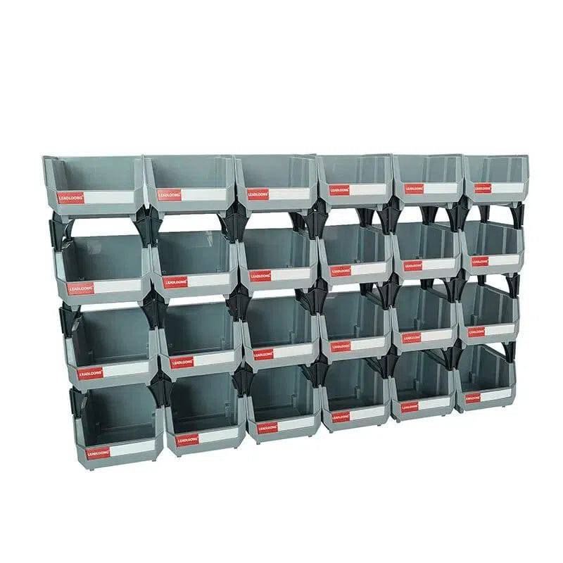 Stackable Grey Plastic Storage Parts Bins – Avichic.co