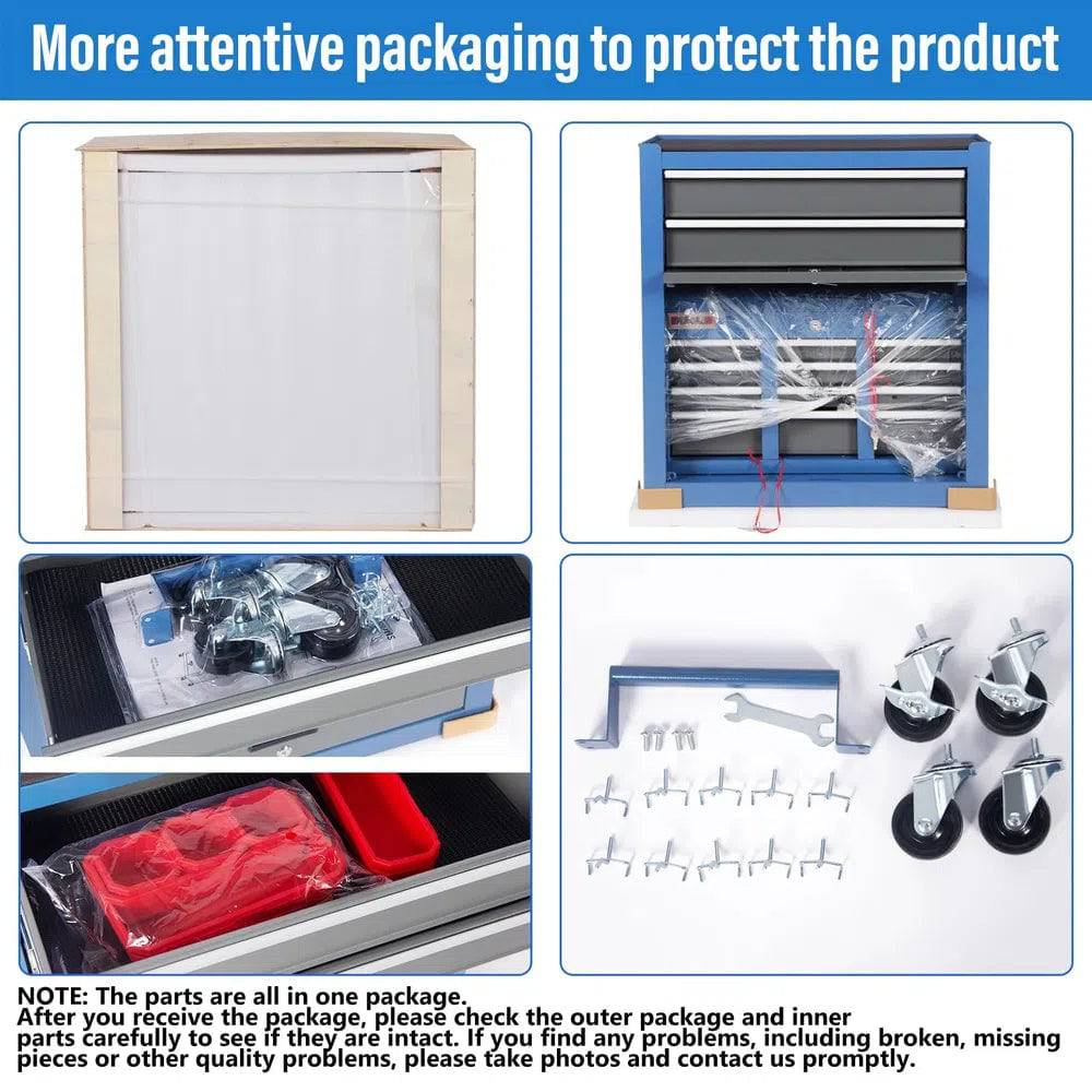 Large 8 Drawers Tool Rolling Chest