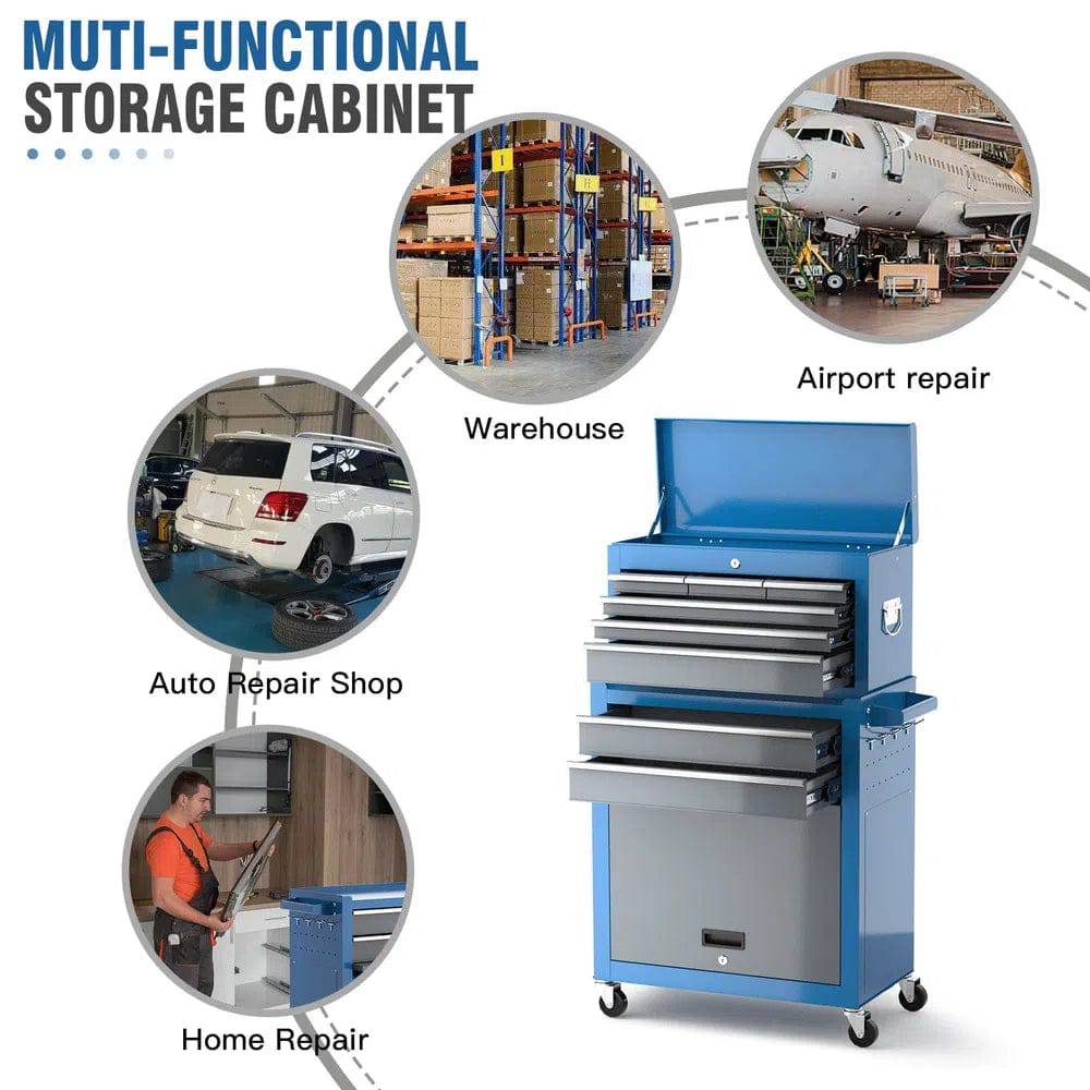 Large 8 Drawers Tool Rolling Chest