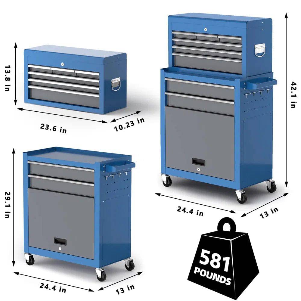 Large 8 Drawers Tool Rolling Chest