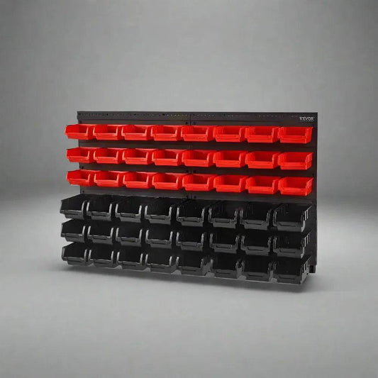 Wall Mounted Storage Bins 48-Bin Parts Rack