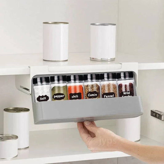 Sleek Under-Shelf Pull-Out Spice Rack