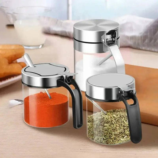 Glass Seasoning Jar with Stainless Steel Lid