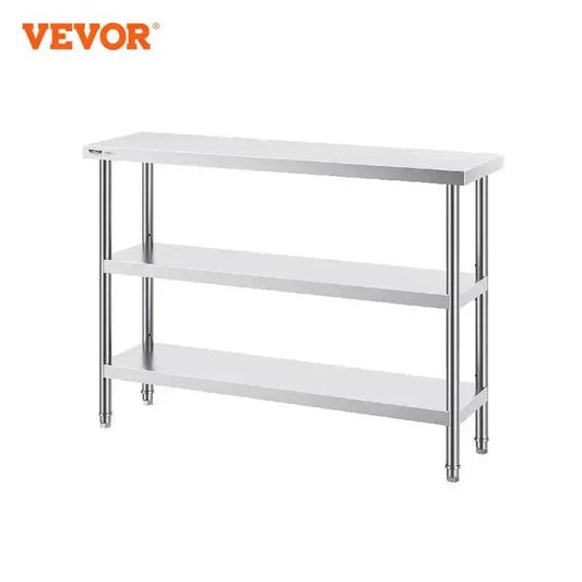 Stainless Steel Work Table with Adjustable Shelves