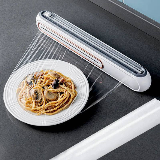 Magnetic Cling Film Dispenser with Safety Cutter