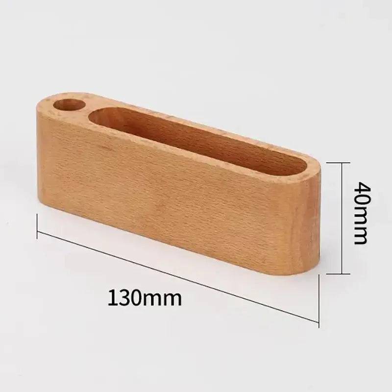 Wooden Business Card Holder with Pen Slot