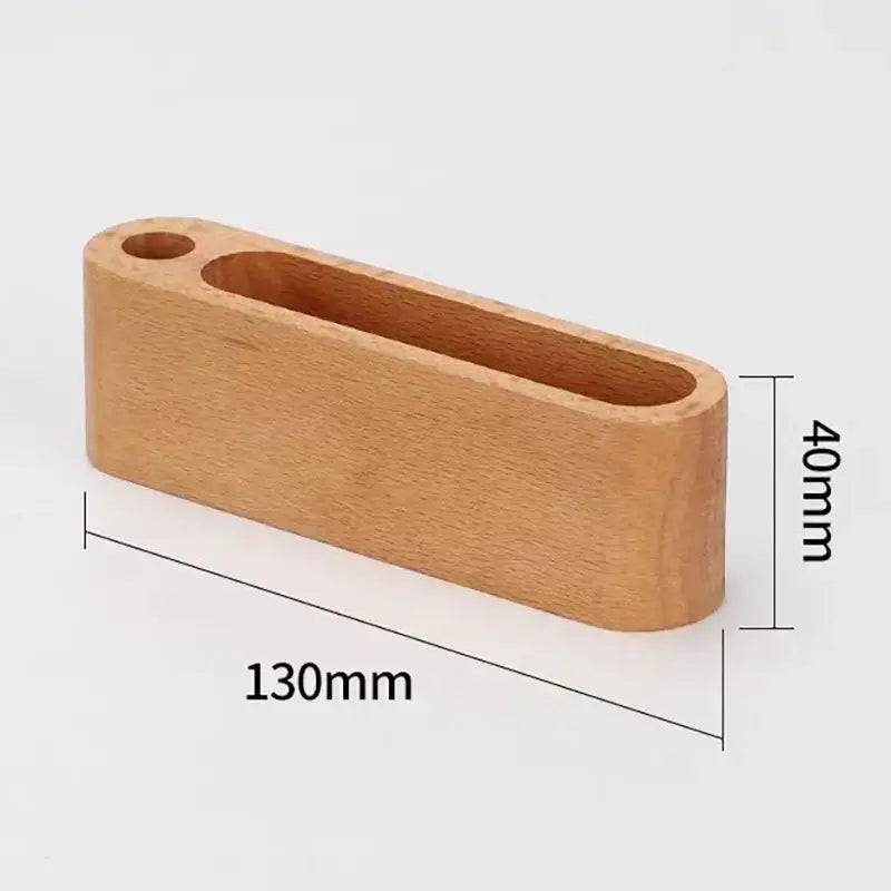Wooden Business Card Holder with Pen Slot