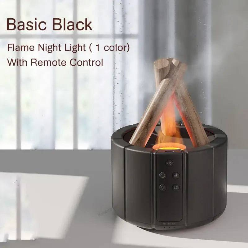 Simulated Flame Ultrasonic Aroma Diffuser with LED Essential Oil Lamp