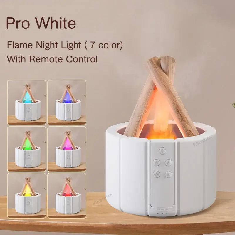 Simulated Flame Ultrasonic Aroma Diffuser with LED Essential Oil Lamp