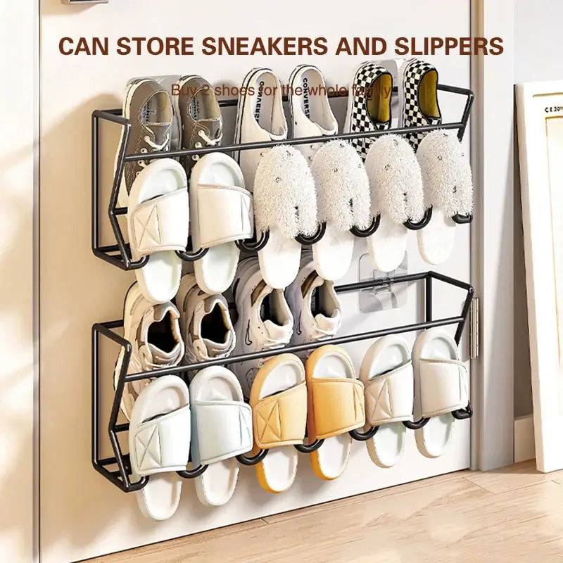 Slipper Rack Design Wall-Mounted Aluminium Slipper Rack Hanging Holder – Avichic.co
