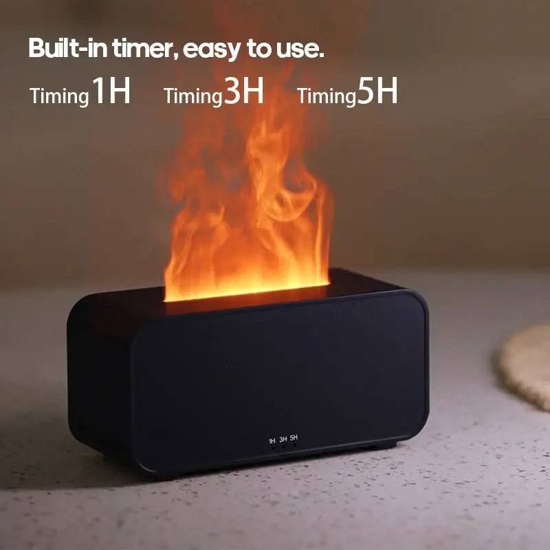 Mini Simulation Flame Aromatherapy Diffuser with LED Light and Timer