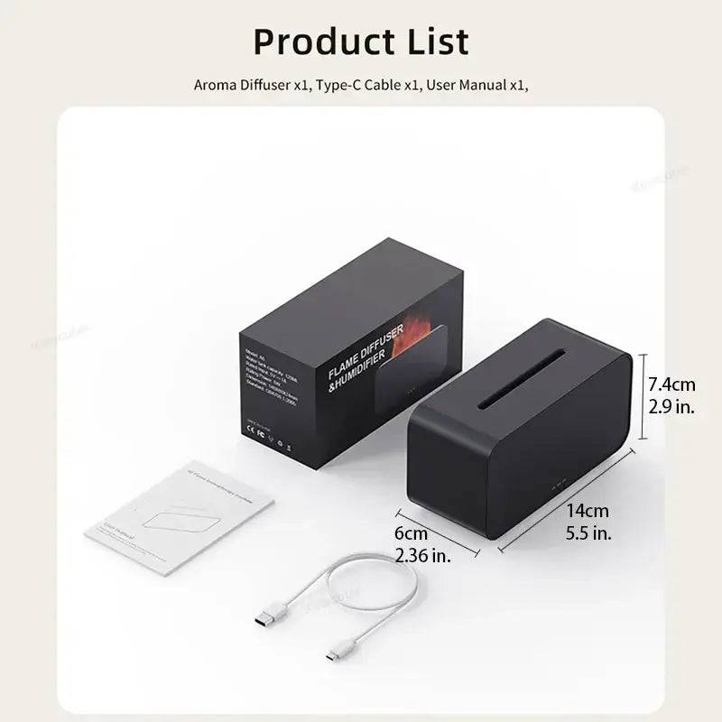 Mini Simulation Flame Aromatherapy Diffuser with LED Light and Timer