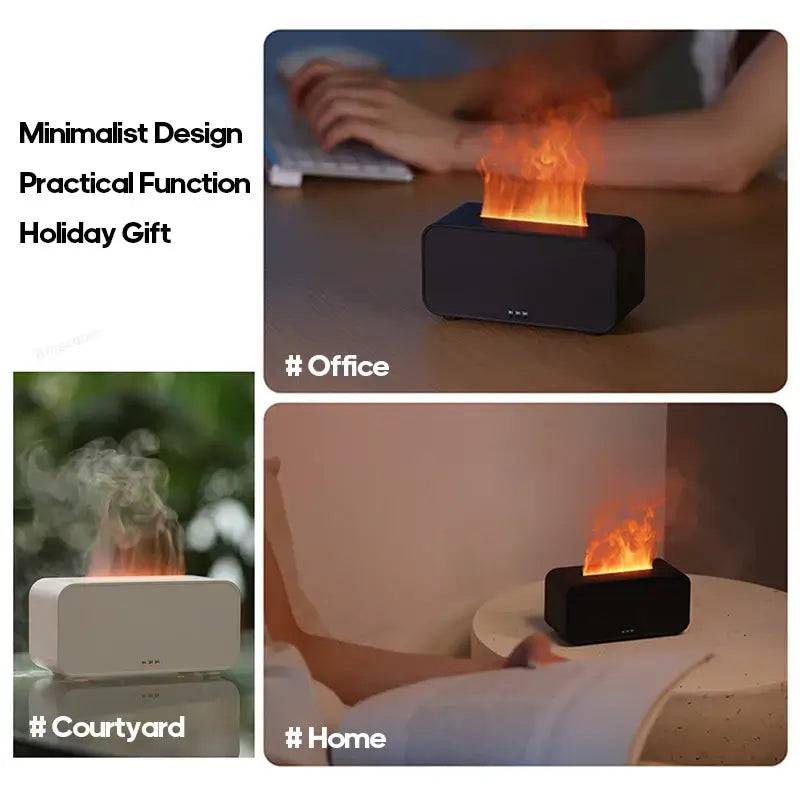 Mini Simulation Flame Aromatherapy Diffuser with LED Light and Timer