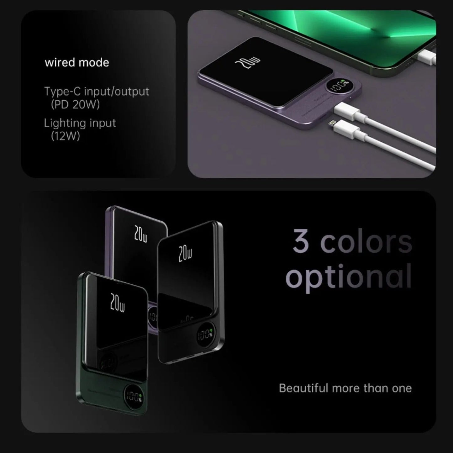Power Bank Slim Wireless Magnetic Charger